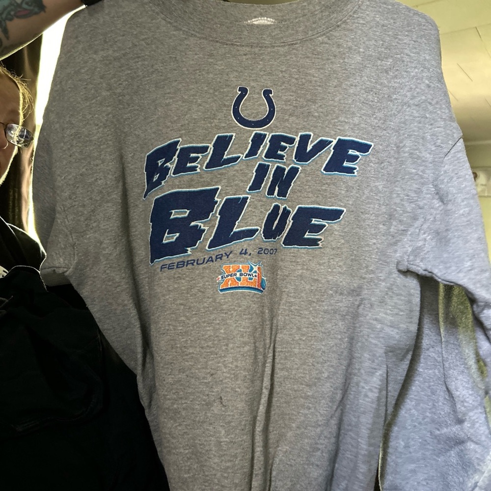 Gray 'Believe in Blue' Sweatshirt